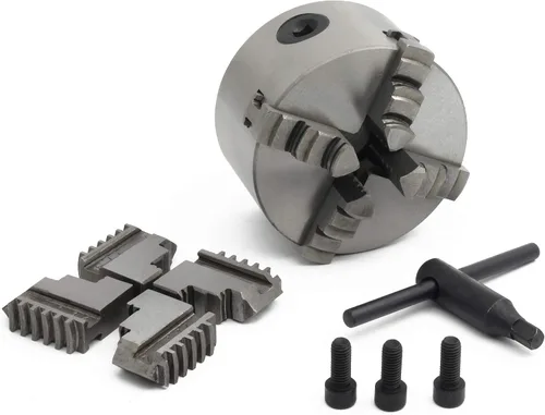 Miniatura 10 de RATTMMOTOR - Portabrocas de torno de 76 mm de 4 mandíbulas autocentrante de 3" K12-80mm, 6600R/Min 40N.m 10KN, Portabrocas de torno de precisión