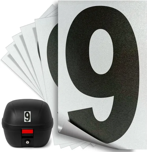 Miniatura 123 de iSYFIX Calcomanías de vinilo negro número 0 (Zero) – Paquete de 6 calcomanías de 1.5 pulgadas – Calcomanías de alta calidad, fondo reflectante
