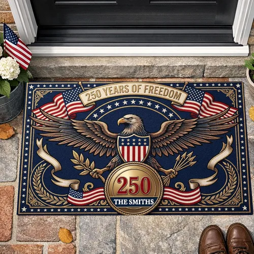 Miniatura 18 de Magimagine Felpudo estadounidense personalizado para el 250 aniversario, regalo personalizado del 4 de julio, feliz cumpleaños 250 de Estados