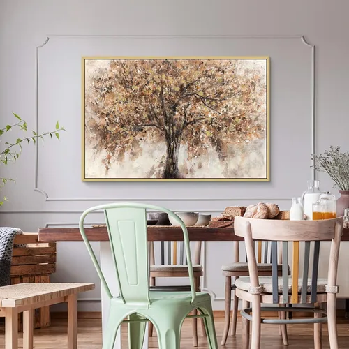 Miniatura 2 de Arte abstracto para decoración del hogar, cuadro de arte de pared con flores de naranjo sobre lienzo para sala de estar (45 x 30 x 1 panel)