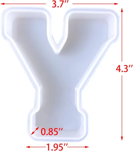 Miniatura 8 de Molde de silicona de 4 pulgadas, paquete de 26 letras inglesas, molde de fundición de resina con letras grandes y mayúsculas del alfabeto