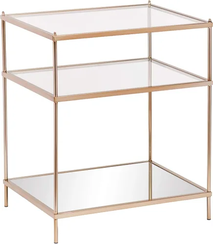 SEI Furniture - Mesa auxiliar Knox - Cobre - Diseño de transición, metal y vidrio - Ideal para sala de estar, dormitorio (OC2204)