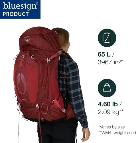 Miniatura 2 de Osprey Aura AG 65L Mochila de mochilero para mujer, morado encantamiento, WM/L Encantamiento púrpura