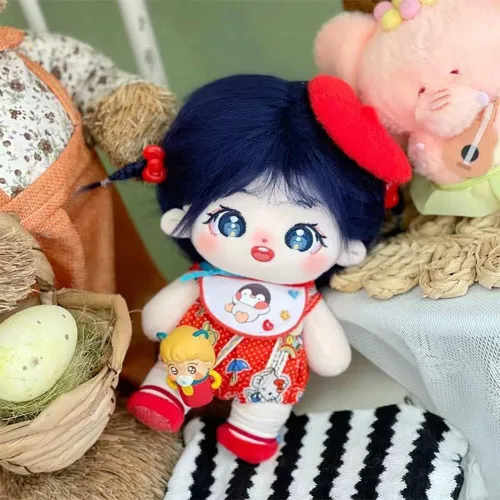 Miniatura 3 de niannyyhouse Muñeca de Peluche de 8" para Niña Cuerpo Relleno Humanoide sin Atributo 8" Cuerpo Normal Ropa Vestible para Vestir Regalos