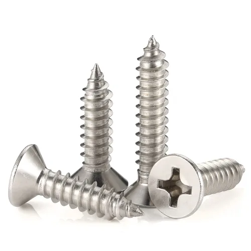 Miniatura 11 de Mellewell Tornillos para chapa metálica de cabeza plana #14 x 3 (disponibles de 5/8 a 3 pulgadas), tornillos para madera, acero inoxidable 304 18-8