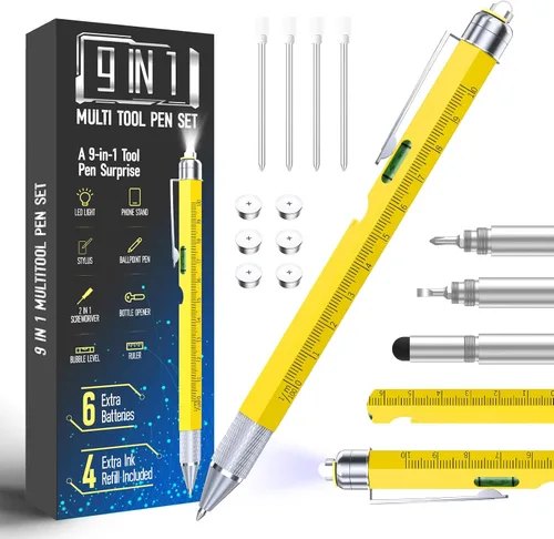 Regalos de bolígrafos para hombres y mujeres, Huhoo gadgets geniales herramientas bolígrafo multi tecnología para hombres, regalos personalizados