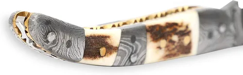 Miniatura 5 de Cuchillo de bolsillo de Damasco hecho a mano - Hermoso cuchillo plegable