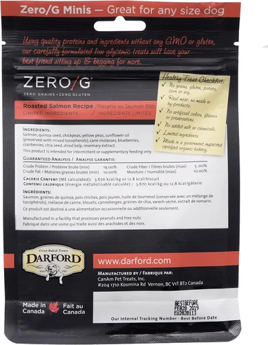 Miniatura 2 de Mini golosinas para perros con receta de salmón asado Zero/G, 6 onzas