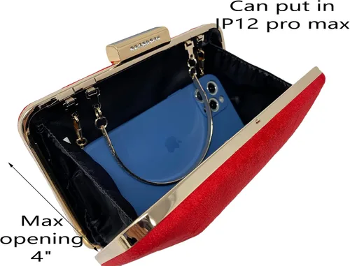 Miniatura 4 de Cirilla Bolso de noche de terciopelo con asa y cadena para boda, cóctel, banquete