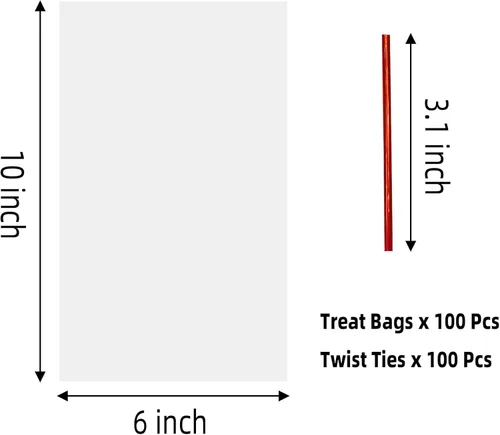 Miniatura 2 de Morepack Bolsas de celofán de 6 x 10 pulgadas, bolsas de celofán transparentes con lazos giratorios, 100