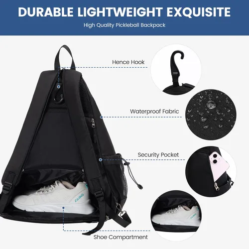 Miniatura 3 de Sucipi Pickleball Bag - Men's & Women's Pickleball Backpack, Adjustable Sling Bag w/Fence Hook/Large Capacity/Safety Pocket