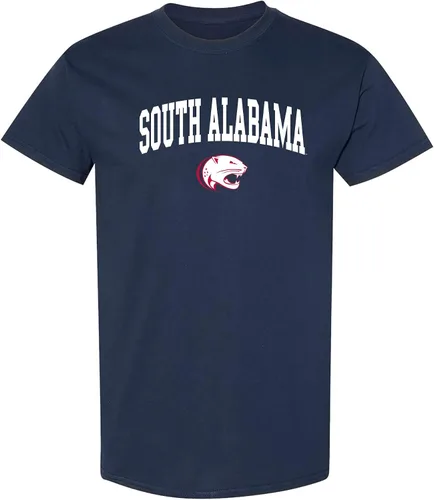 Camiseta, con color del equipo, con logotipo arqueado de tu colegio o universidad de la NCAA.