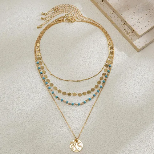 Miniatura 56 de Long tiantian Collares en capas para mujer, joyería occidental para mujer, collar de moneda apilable, collar de país, moderno, bohemio, verano