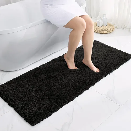 Miniatura 28 de Disolla Alfombras pequeñas para baño 17x24 antideslizante, alfombra de baño blanca esponjosa para el suelo del baño, lavable a máquina, alfombra