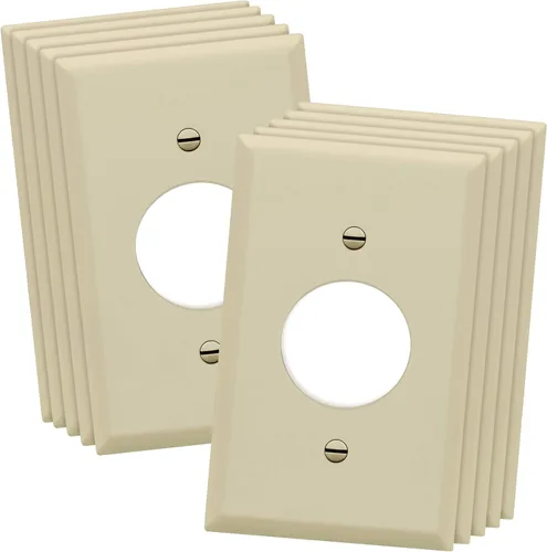Miniatura 8 de ENERLITES Combinación de salida dúplex / receptáculo individual de 1.406 pulgadas, cubierta de placa de pared con orificio, tamaño estándar de 2