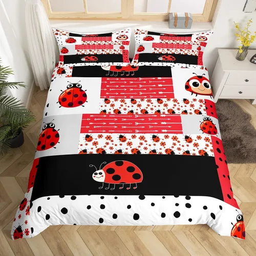 Miniatura 10 de Juego de ropa de cama de rana verde, funda de edredón de anfibios tropicales para niños, niñas, adolescentes, funda de edredón geométrica