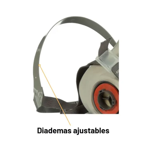 Miniatura 4 de 3M Respirador reutilizable de media cara 6200, NIOSH, arnés de cuatro puntos, ajuste cómodo, compatible con aire suministrado de doble línea