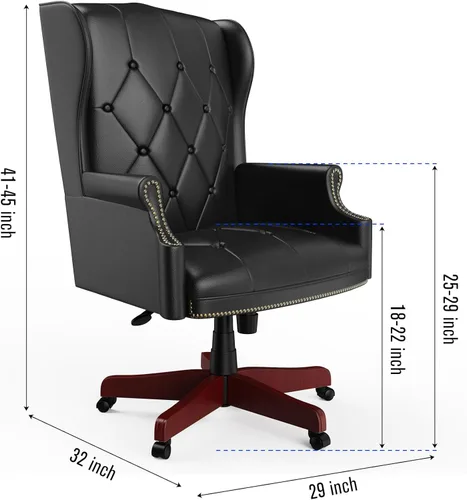 Miniatura 3 de Silla de oficina ejecutiva de 330 libras, diseño ergonómico, respaldo alto, reclinable, cómodo asiento y respaldo acolchados, silla de escritorio