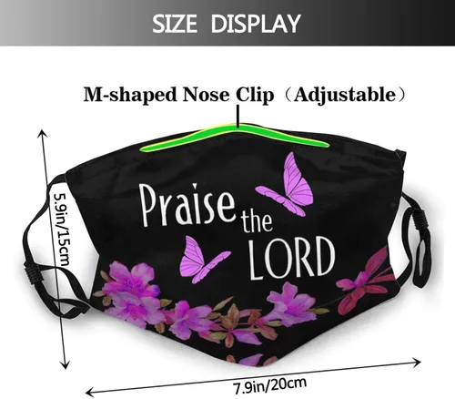 Miniatura 2 de Faith Over Fear 2020 - Pañuelo para máscara facial reutilizable y lavable con 2 filtros para hombres y mujeres adultos Jesús Cristiano Alabanza al