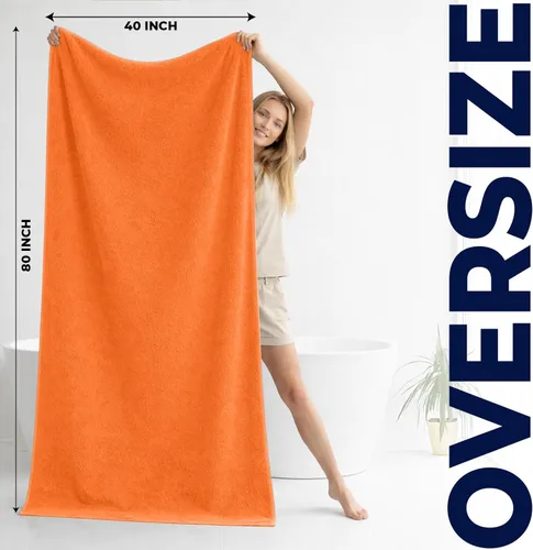 Miniatura 164 de DAN RIVER Paquete de 2 sábanas de baño de 35x70 pulgadas, sábanas de baño jumbo acanaladas para adultos, toallas grandes gruesas y absorbentes