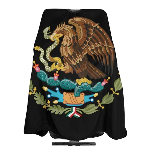 Escudo de armas de México salón de corte de pelo capa de tela peluquería peluquería abrigo corte de pelo delantal paño accesorio de estilo para