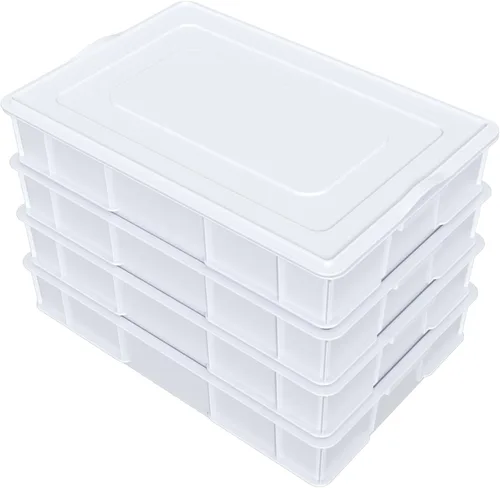 Miniatura 7 de Paquete de 4 cajas de prueba de masa de pizza comercial con tapa Contenedor de masa para pizza, tapa a juego, duradero y fácil de limpiar, gran