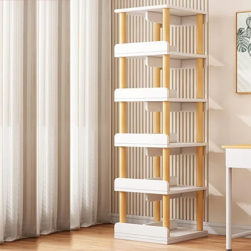 Miniatura 2 de Estantería giratoria, estantería giratoria de 360 grados, doble ancho de 4 niveles 50 pulgadas de alto/5 niveles 62.2 pulgadas de alto, estante