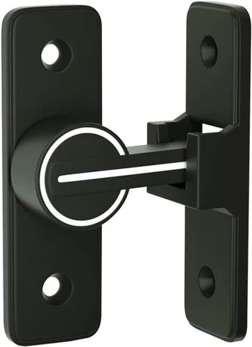 Miniatura 4 de TIYPKE - Cerraduras y pestillos para puerta de granero de 90 grados, cerradura de puerta corrediza antirrobo negra luminosa, pestillo de puerta