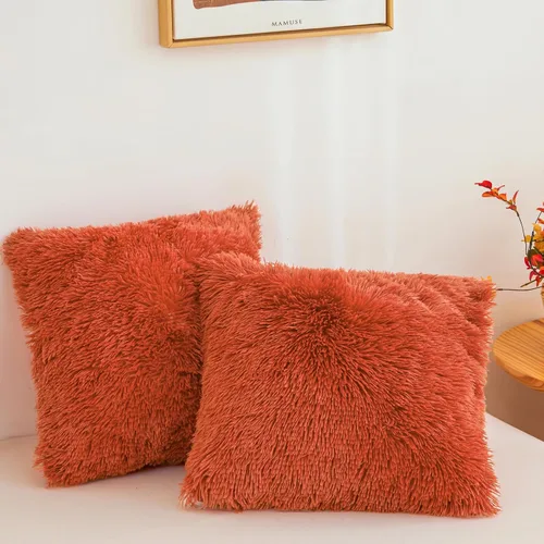 Miniatura 18 de Besfunny Juego de 2 fundas de almohada de pelo sintético negro, mullidas y peludas para decoración de dormitorio, fundas de almohada negras suaves