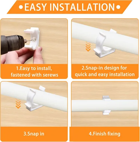 Miniatura 4 de Pinzas de tubo PEX de 1 pulgada, paquete de 20 perchas de tubo de 0.98 pulgadas (0.984 in), abrazaderas de tubo PEX, soporte de tubería de PVC