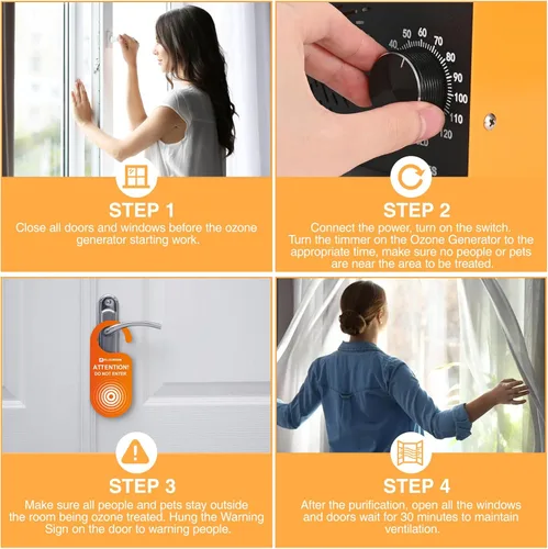 Miniatura 5 de Generador de ozono - Purificador de aire O3 de alta capacidad de 80,000 mg/h para control de olores en el hogar, cocina, automóvil, oficina, sótano