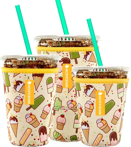 Miniatura 16 de Funda aislante de café helado reutilizable para bebidas frías y fundas de neopreno para tazas de café frío, funda más fría de 16 a 32 onzas