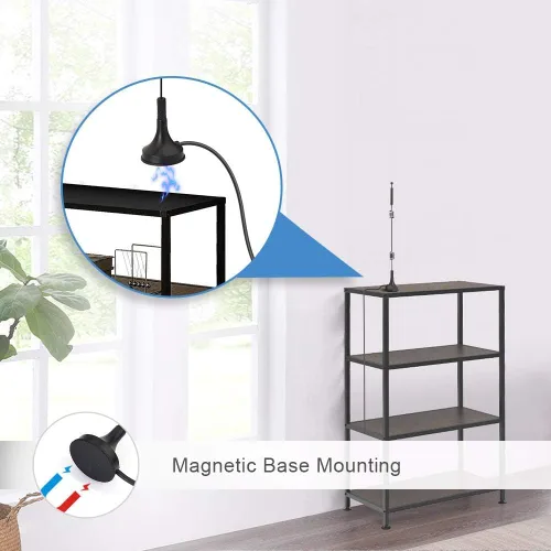 Miniatura 7 de Bingfu Antena WiFi de banda dual 2.4GHz 5GHz 5.8GHz 9dBi con base magnética RP-SMA macho para enrutador WiFi, tarjeta de red inalámbrica, adaptador