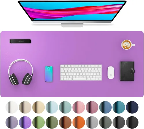 Miniatura 91 de Aothia - Protector de escritorio de cuero sintético, base para mouse, superficie antideslizante e impermeable para escribir y para laptop