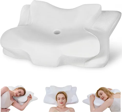 Miniatura 9 de Almohada cervical para el cuello, almohada cervical para aliviar el dolor de cuello, almohada ergonómica de espuma viscoelástica de apoyo