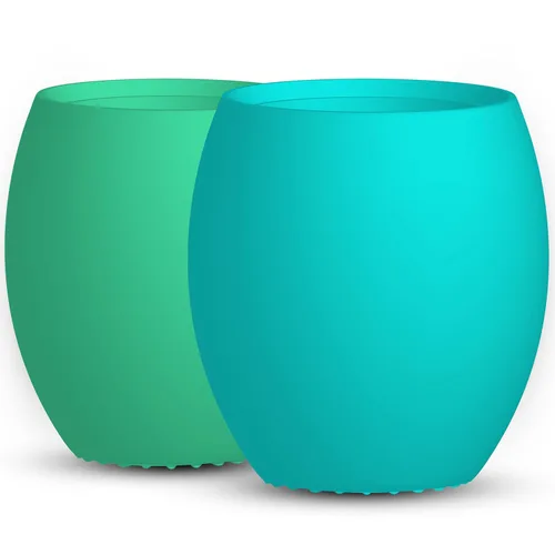 Miniatura 11 de Taza de silicona para bebé, taza de entrenamiento para niños pequeños, taza abierta para el destete LED de bebé, paquete de 2 tazas para bebés sin