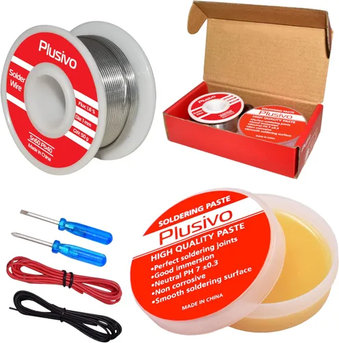 Miniatura 7 de Kit de fundente de alambre de soldadura y pasta de colofonia - Alambre de soldadura de núcleo de colofonia de plomo de estaño 60-40