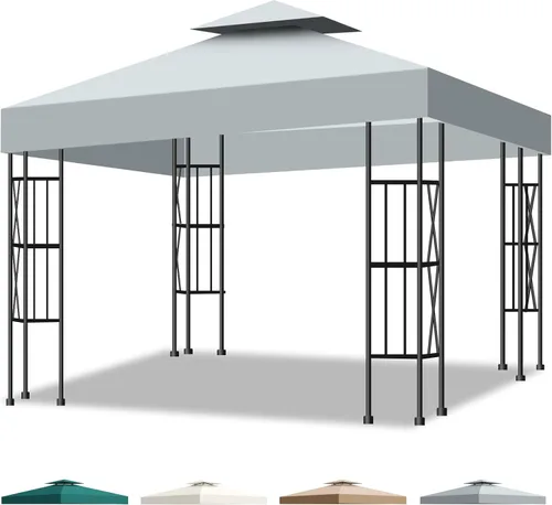 Miniatura 11 de Cubierta superior de repuesto para toldo de 10 x 10 pies, doble capa ventilada, para marco de glorieta de exterior estándar de 10 x 10 pies