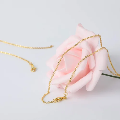 Miniatura 4 de SANNIX Paquete de 50 cadenas chapadas en oro, cadena de cable, collar a granel para hacer joyas, suministros de 18.0 in