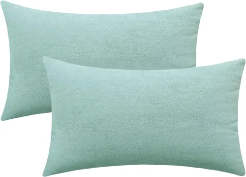 Miniatura 60 de Jeneoo - Fundas de almohada decorativas rojas brillantes de chenilla suave, fundas de cojín cómodas y sólidas para sofá de sala de estar