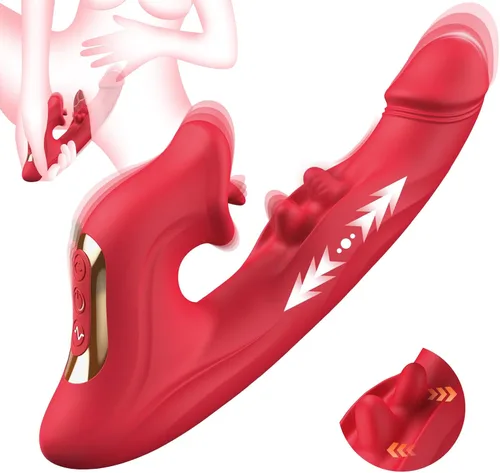 Consolador de empuje vibrador mujer juguetes sexuales - Consoladores sexuales adultos juguete sexual punto G con meneo 10 empujando - Vibración -