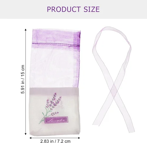 Miniatura 6 de 30 bolsas vacías de lavanda para cajones, armarios, bolsas pequeñas de gasa con estampado de flores, fragancia de 6 x 2.8 pulgadas para organización