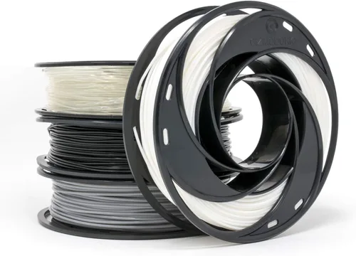 Gizmo Dorks filamento PLA para impresoras 3D, 1.75mm 200g, paquete de 4 colores multicolor (negro, gris, transparente, blanco)