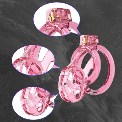 Miniatura 3 de Jaula de castidad masculina jaula suave para polla de castidad con 6 anillos, un catéter, dispositivos de castidad para hombres, ejercicios de pene