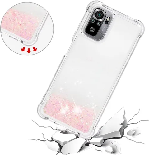 Miniatura 3 de Glitter Sparkle Moving Quicksand Flowing Cover para Xiaomi Redmi Note 10S Bling Liquid Clear Star Heart Silicona Bumper Funda transparente de goma a