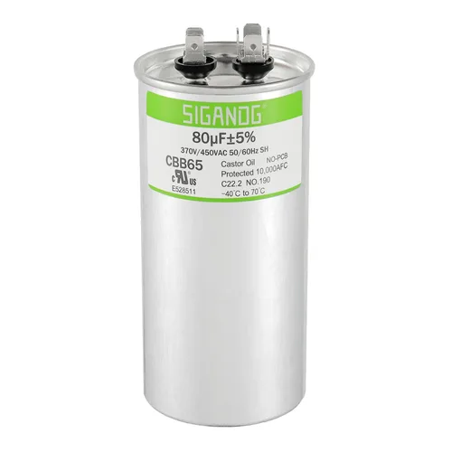 Miniatura 30 de 80/5 uF 80+5 MFD 370V o 440V CBB65 Capacitor Redondo de Arranque de Doble Funcionamiento 80 5 uF MFD 370 440 Voltios VAC para Condensador