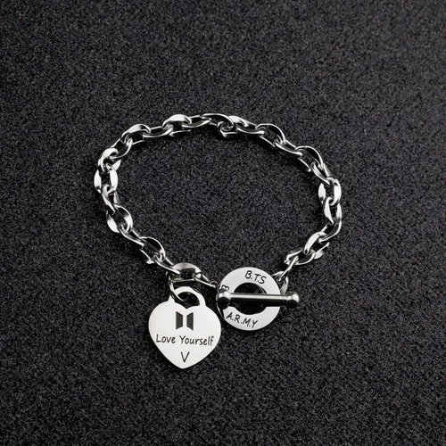 Miniatura 3 de G-Ahora Kpop BT Bangtan Boys Bracelet to Love Yourself Army Never Mind Charm Bracelet Inspirational Gift BT Lover Fans Jewelry Gift for BT Fans Girl