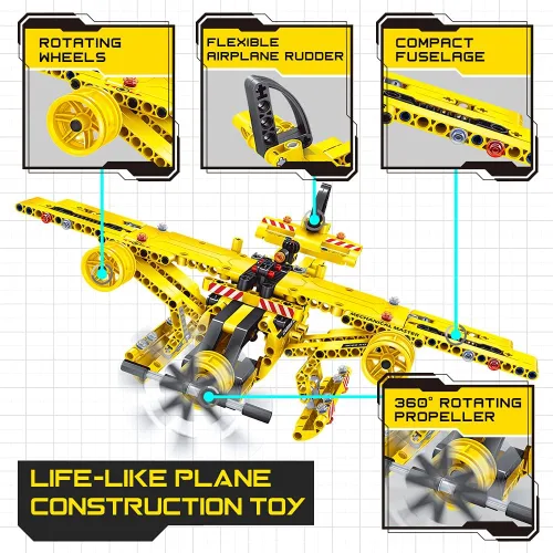 Miniatura 5 de STEM / Juguete de construcción para niños de 5, 6, 7, 8, 9, 10, 11, 12 años de edad, niño, niña - Juguete 2 en 1 de Camión y Avión Desmontable, 361
