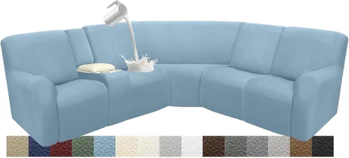 Miniatura 13 de Fundas impermeables de sofá reclinable modular para sofás reclinables, lavable en forma de L, para perros, fundas elásticas para sofá reclinable