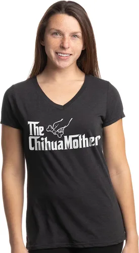 Miniatura 2 de The Dogmother Divertida camiseta con cuello en V para mujer, con cuello en V